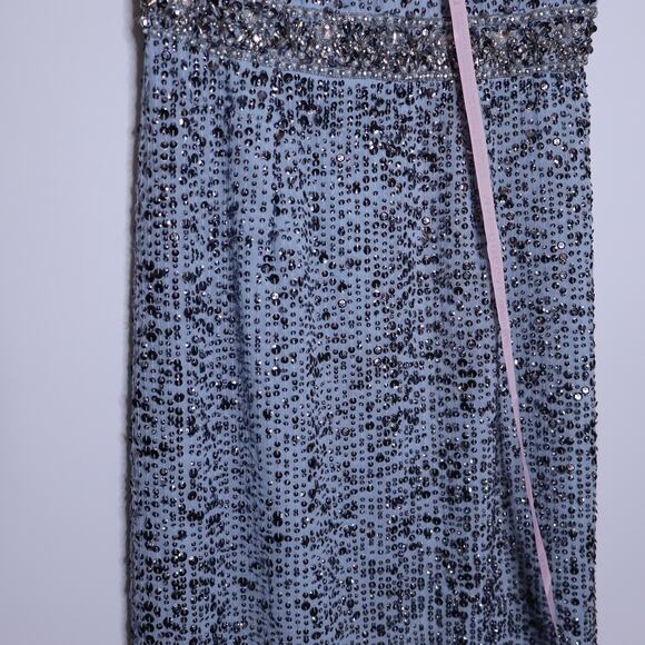 MAC DUGGAL NEW 10839 Sequined Sleeveless Floor LengthDress Slate Blue Women's 8 - Picture 6 of 12